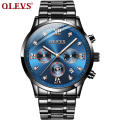 Top Luxury Brand OLEVS Men Business Wristwatch Water Resistant Feature Quartz Alloy Watch Steel Belt chronograph watch Men